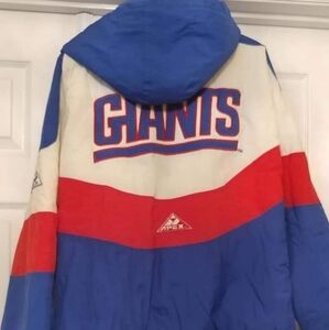 NFL NEW YORK GIANTS PUFFER JACKET VINTAGE COAT SIZE LARGE